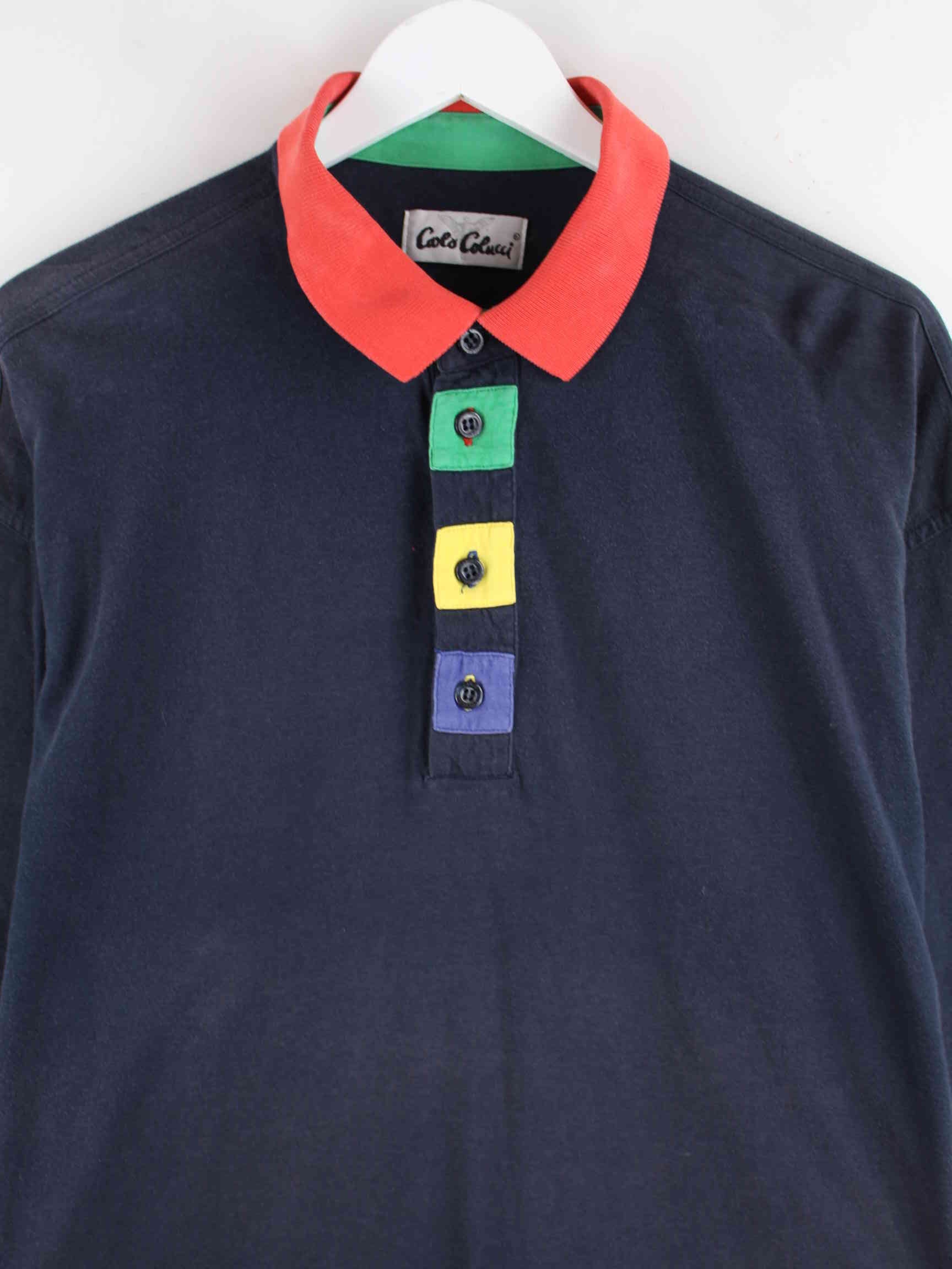 Carlo Colucci 90s Vintage Polo Schwarz XL (detail image 1)