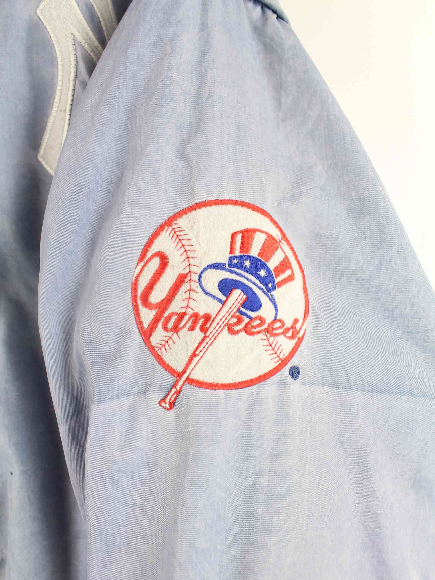 MLB 90s Vintage Yankees Embroidered Jacke Blau L (detail image 4)