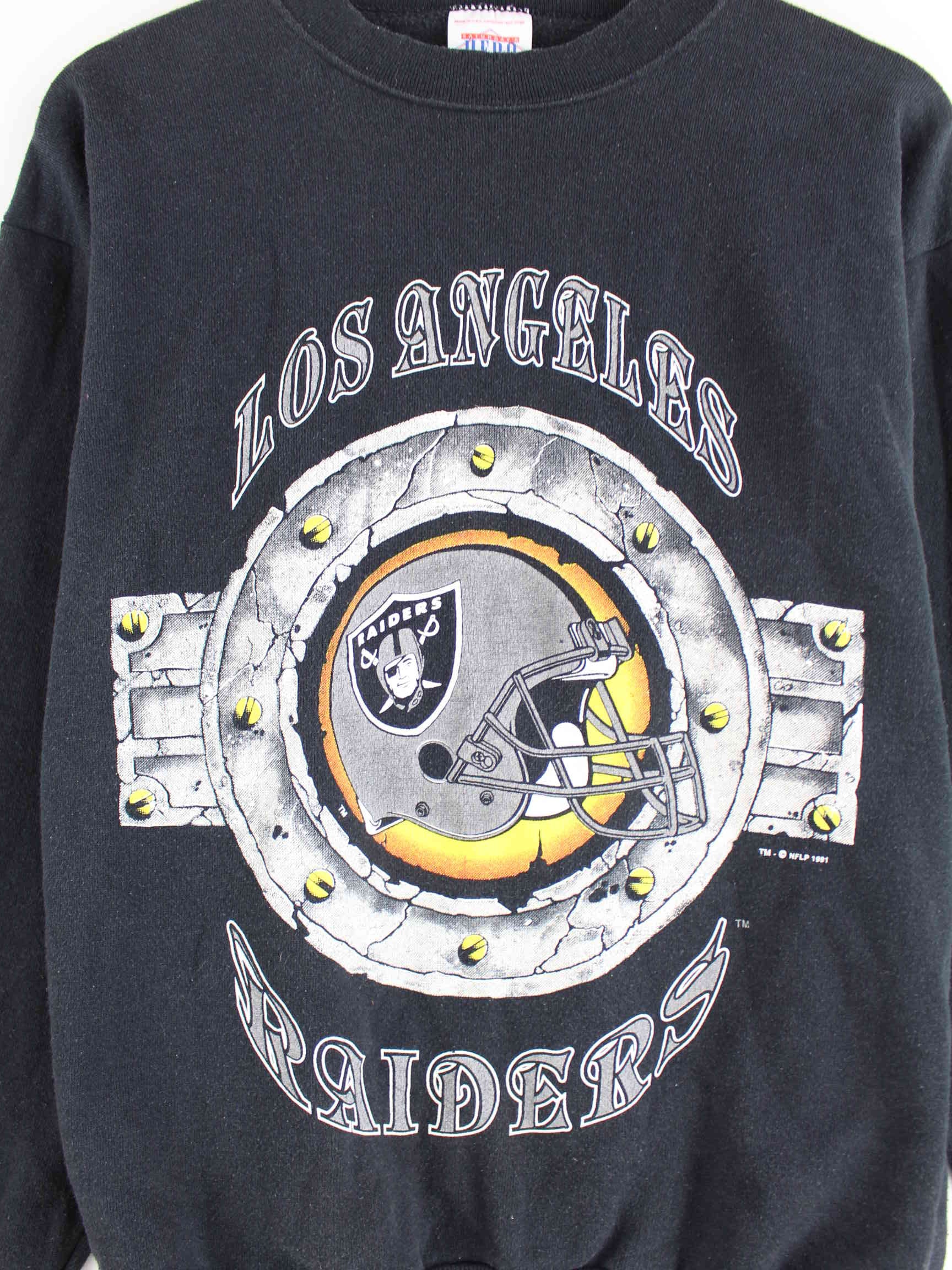 Vintage 1991 Los Angeles Raiders Sweater Schwarz M (detail image 1)