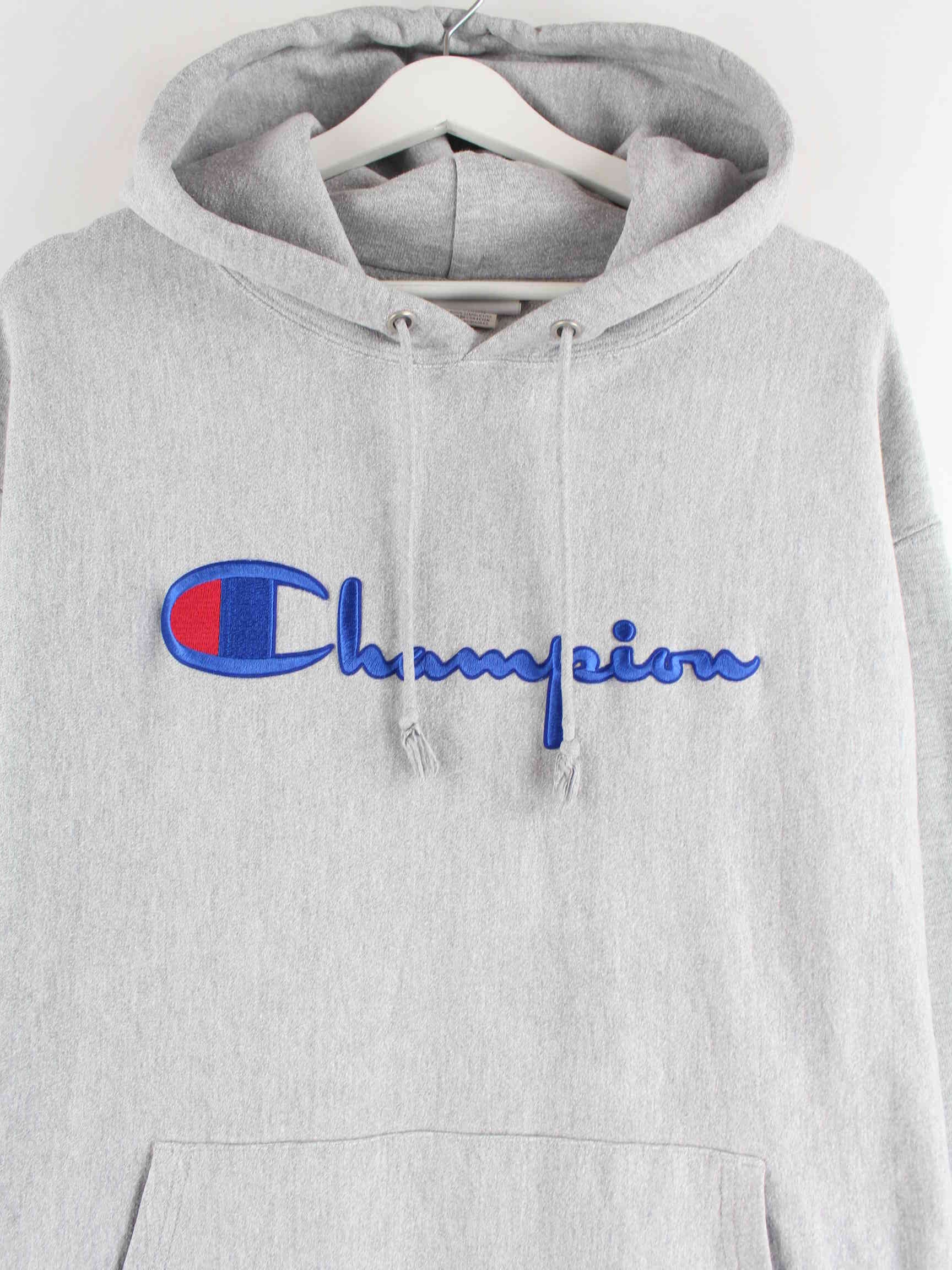 Champion Reverse Weave Embroidered Hoodie Grau XL