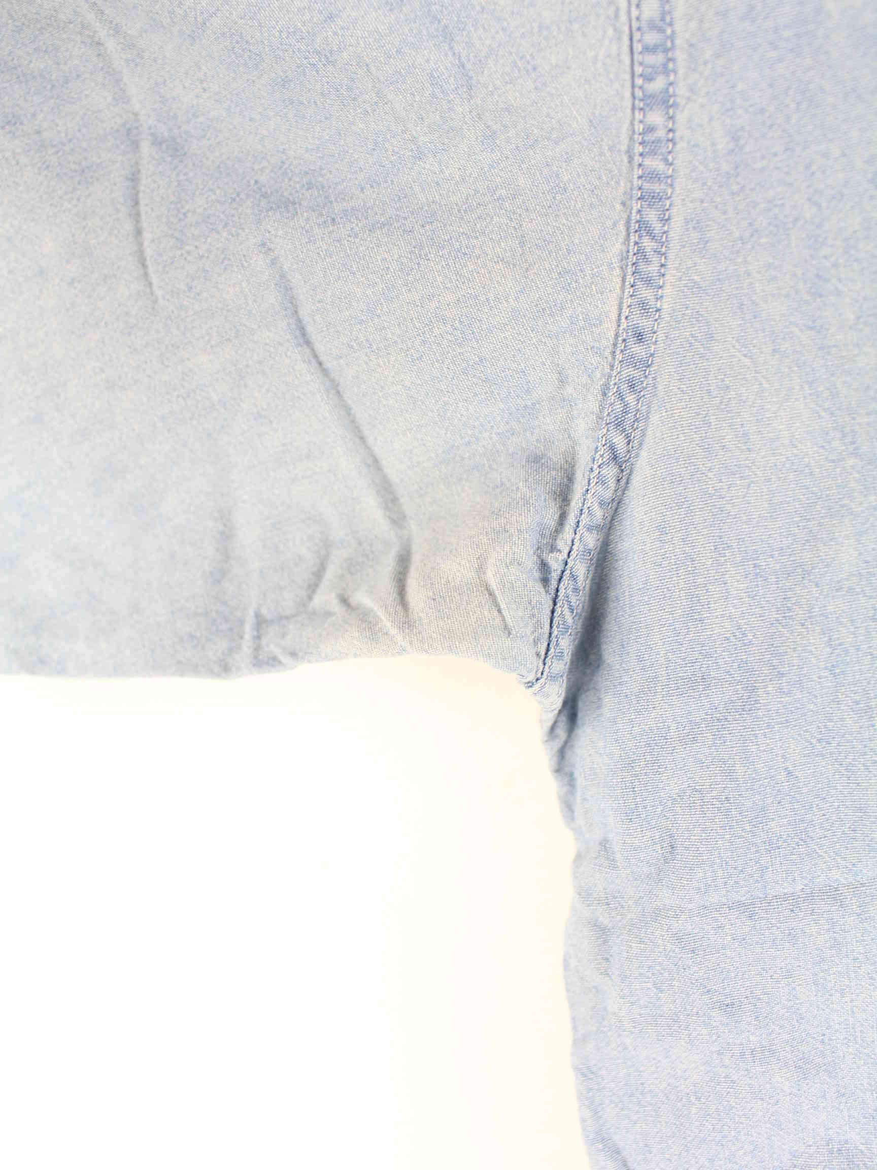 Hugo Boss 90s Vintage Jeans Kurzarm Hemd Blau XL (detail image 3)