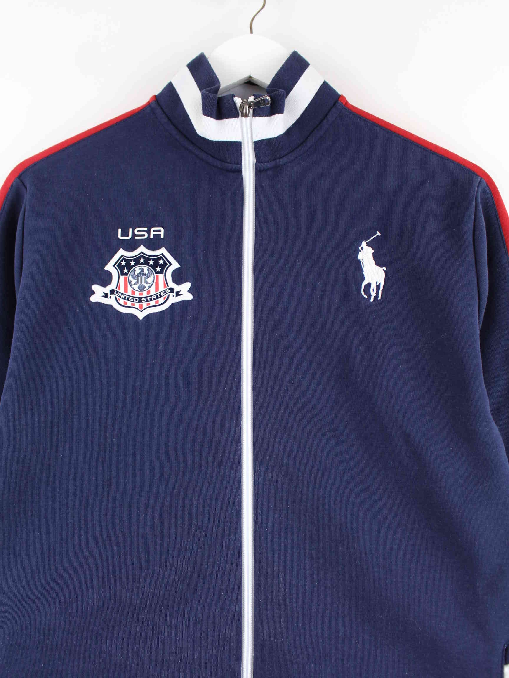 Ralph Lauren USA Embroidered Sweatjacke Blau S (detail image 1)