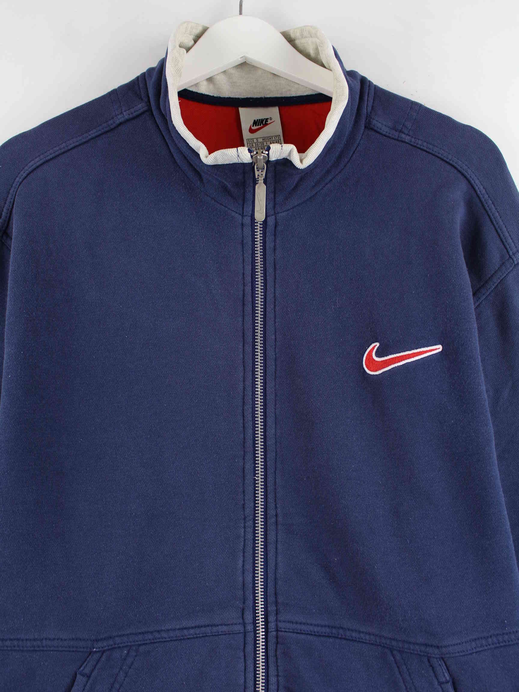 Nike 90s Vintage Big Swoosh Embroidered Sweatjacke Blau L (detail image 1)