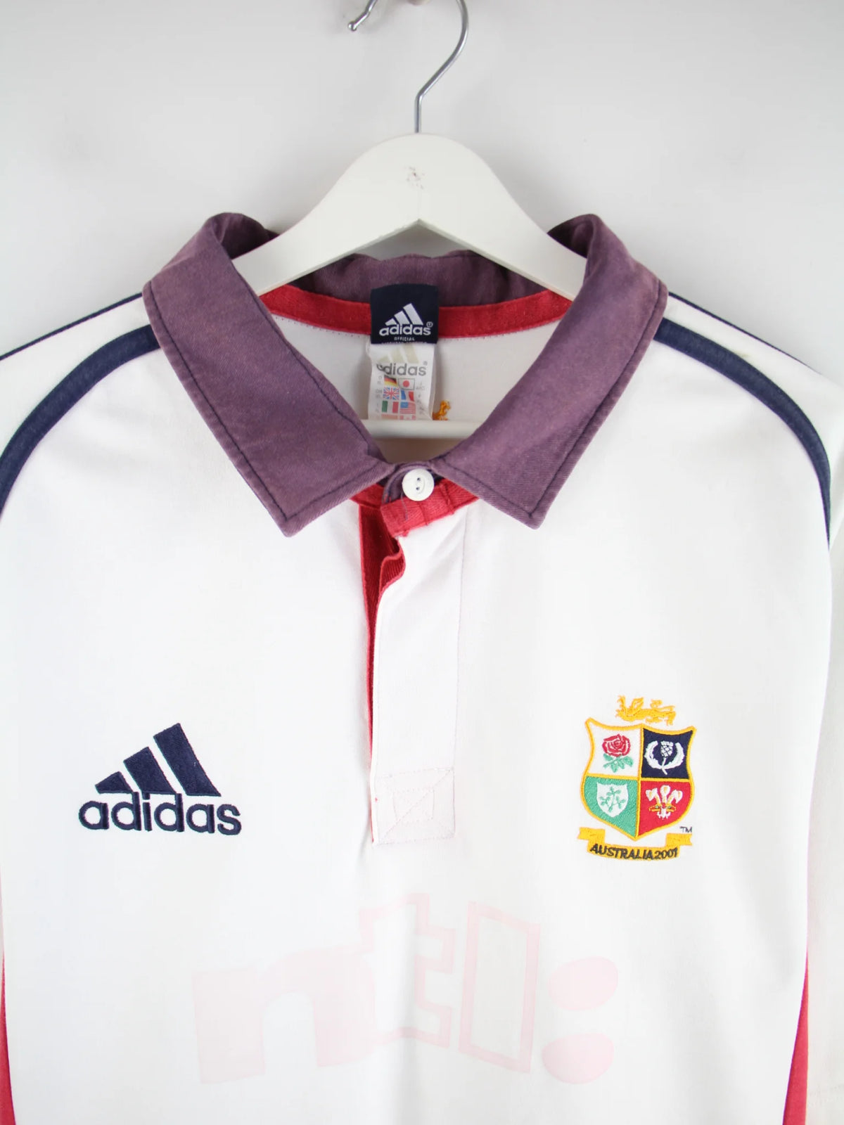 Adidas Polo Weiß XL – Detailansicht Vorderseite