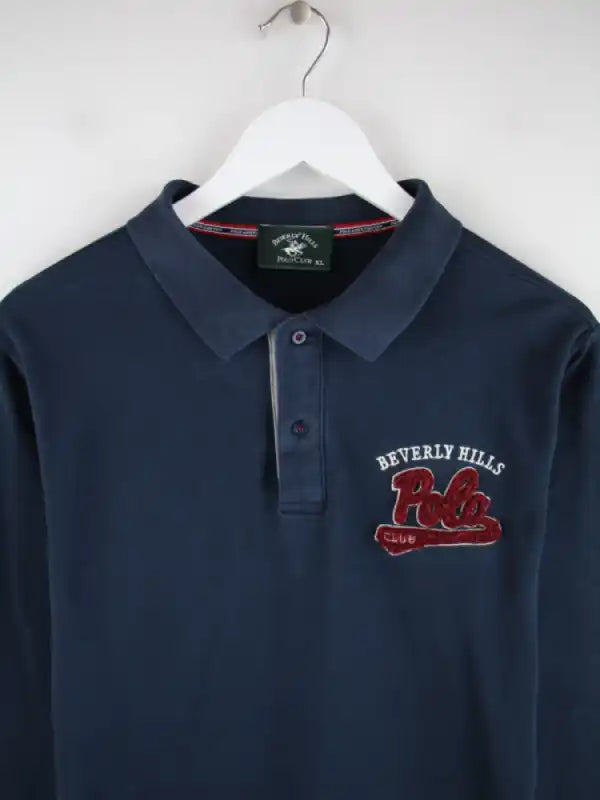 Beverly Hills Polo Club Polo Blau XL – Detailansicht Vorderseite