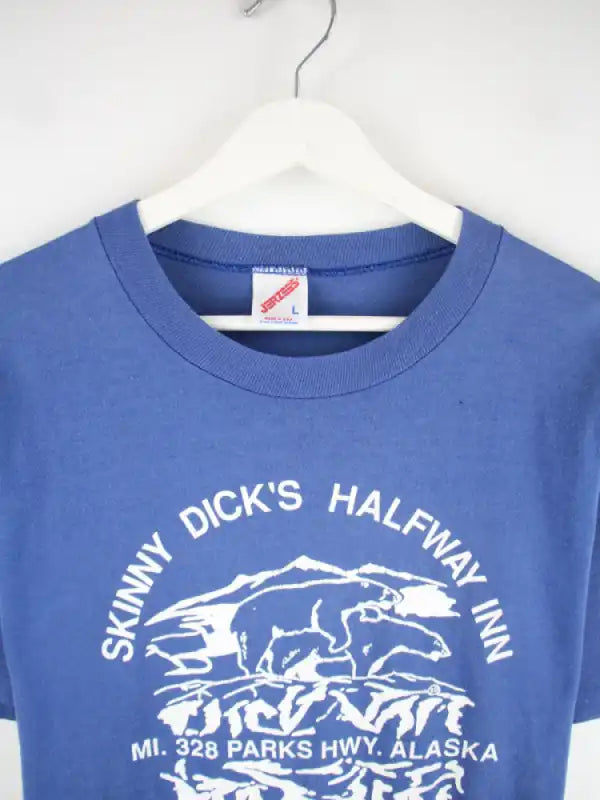 Jerzees T-Shirt Blau L – Detailansicht Vorderseite