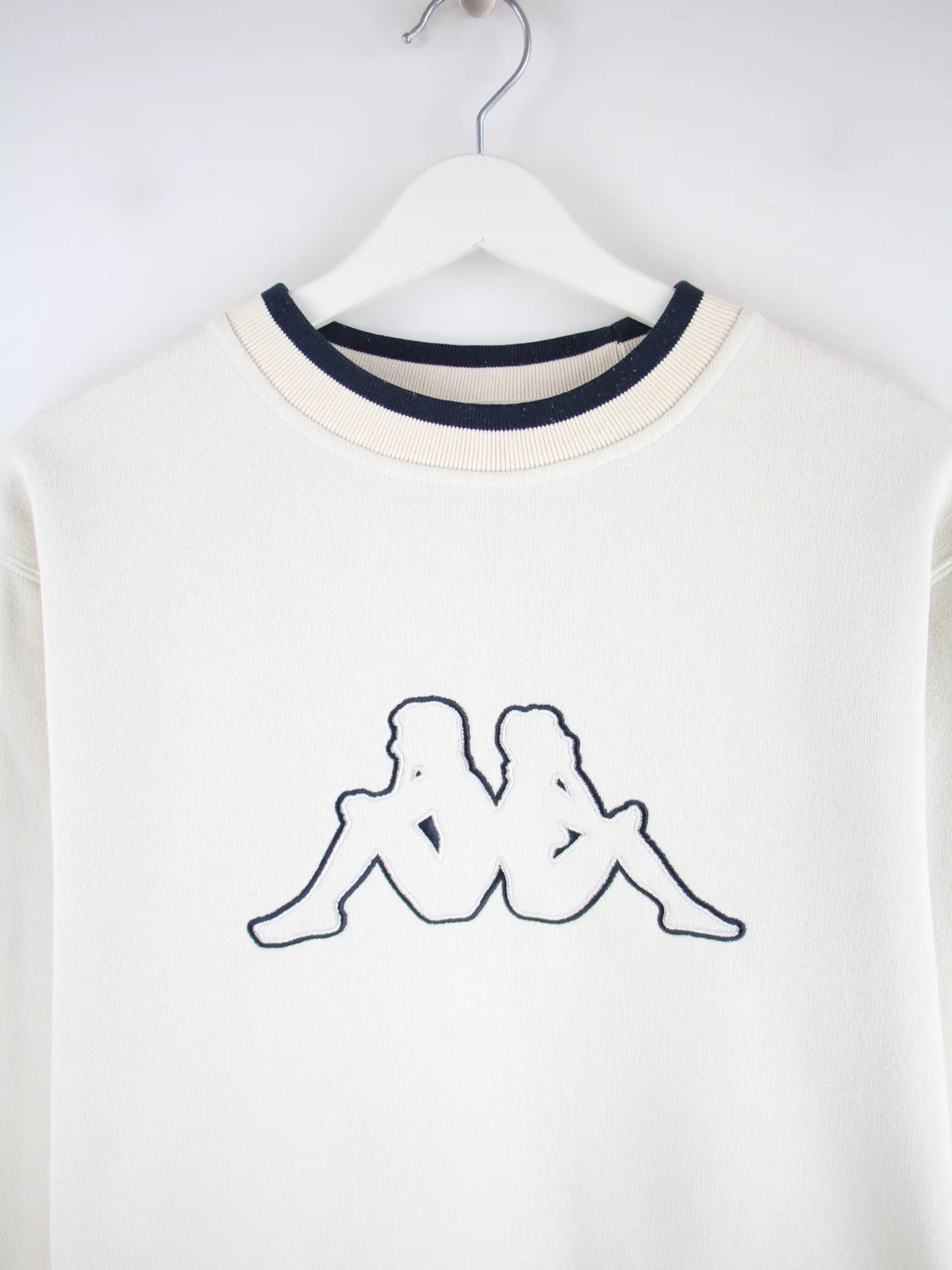 Kappa Sweater Weiß M – Detailansicht Vorderseite