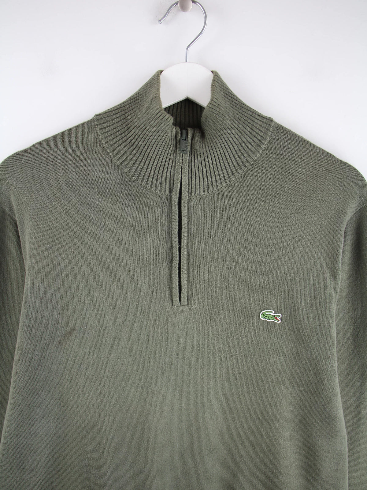 Lacoste Pullover Olive L – Detailansicht Vorderseite