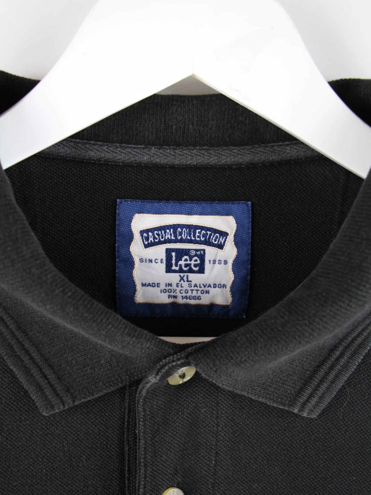 Lee Polo Schwarz XL – Etikett