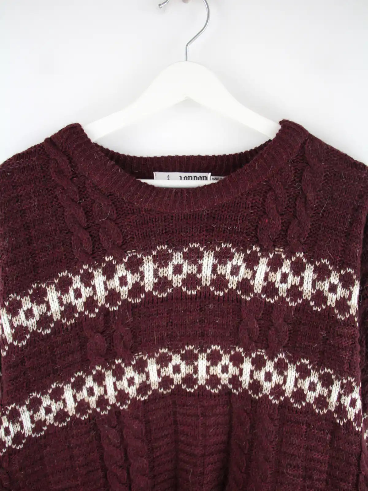 London Fog Pullover Rot XL – Detailansicht Vorderseite
