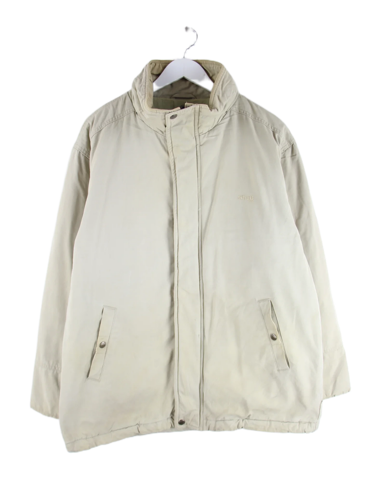 Schott Jacke Beige M – Vorderseite