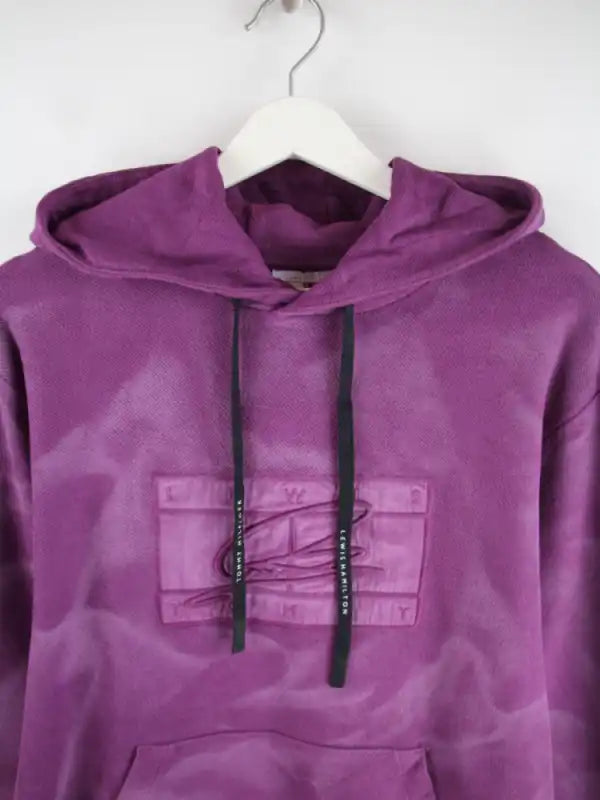 Tommy Hilfiger Hoodie Lila XXL – Detailansicht Vorderseite