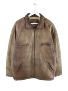 Trapper Lederjacke Braun XXL – Vorderseite