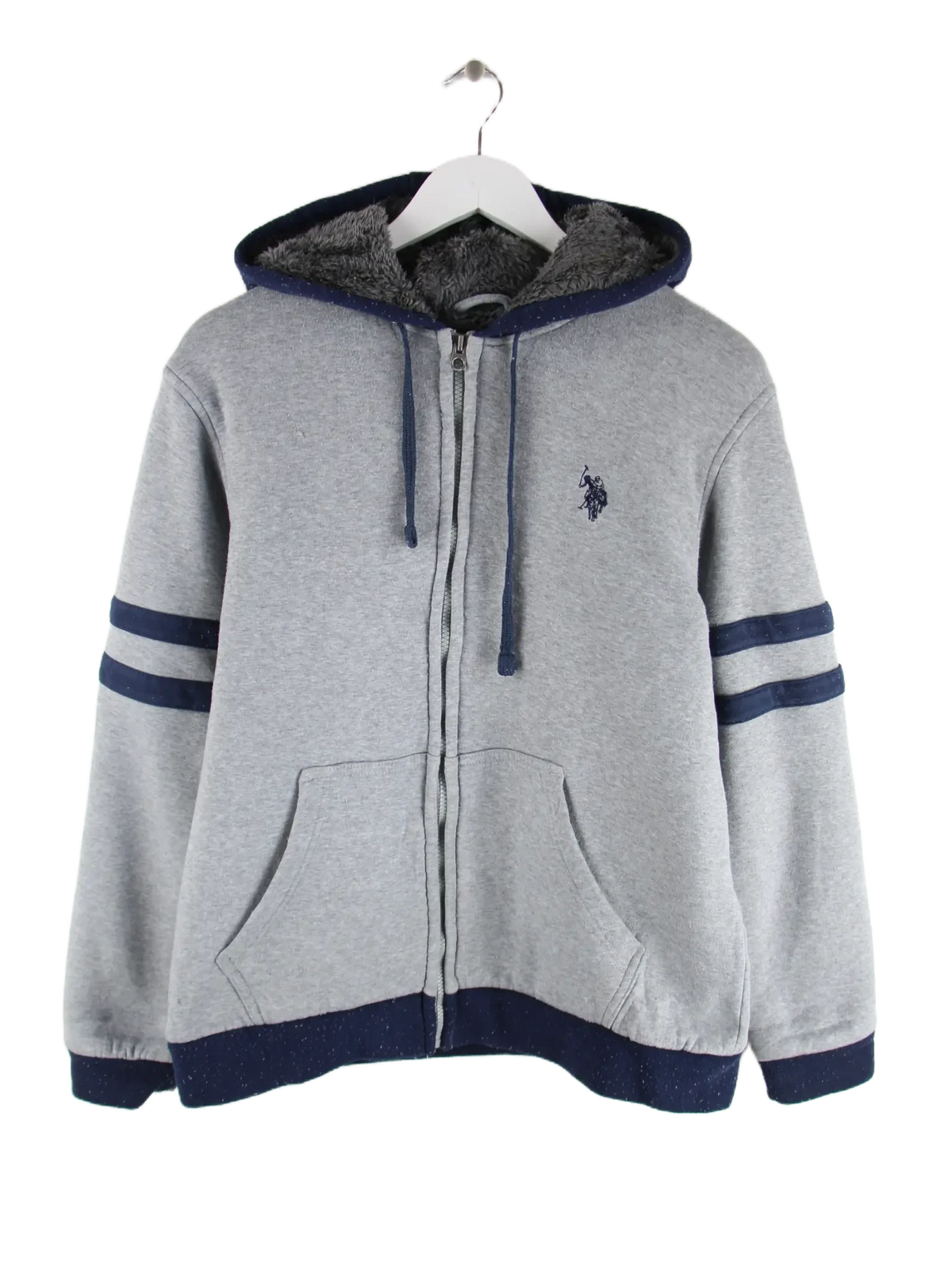 U.S. Polo ASSN. Hoodie Grau L – Vorderseite