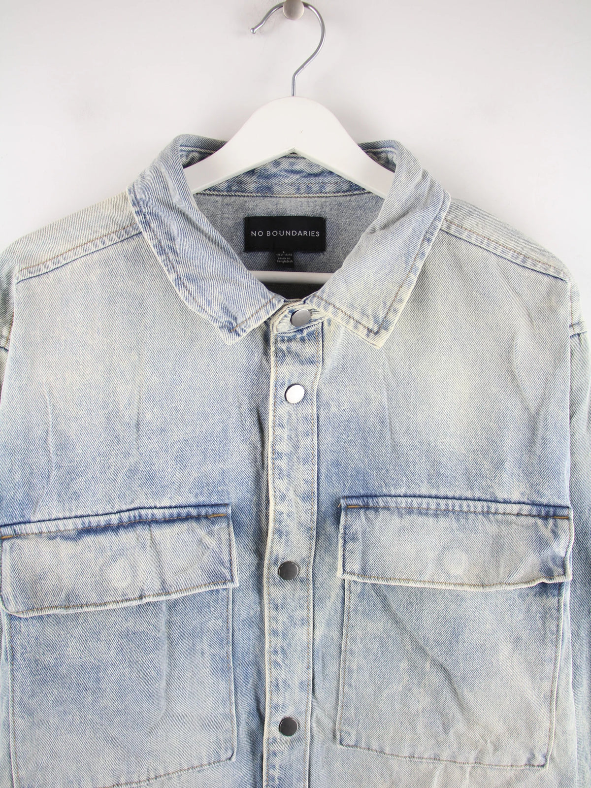 Vintage Freizeit Hemd Blau XL – Detailansicht Vorderseite