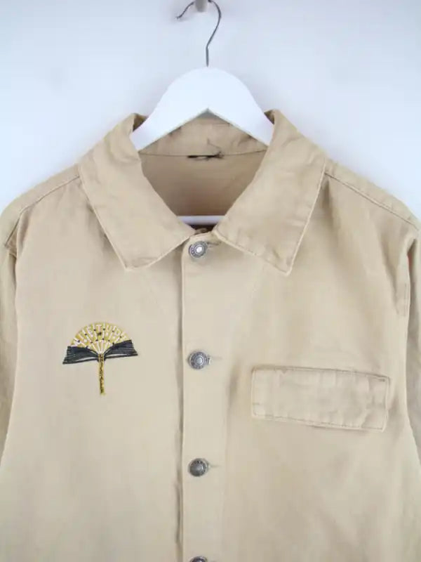 Vintage Jeansjacke Beige XL – Etikett