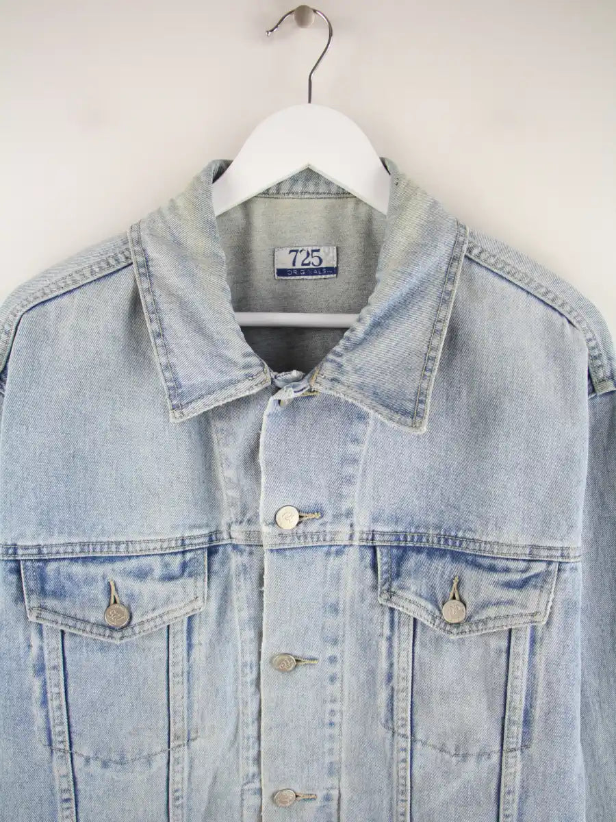Vintage Jeansjacke Blau M – Detailansicht Vorderseite