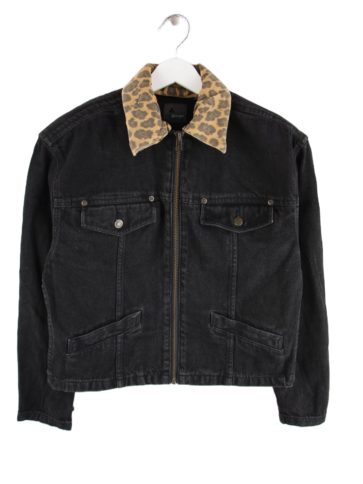 Vintage Jeansjacke Schwarz S – Vorderseite