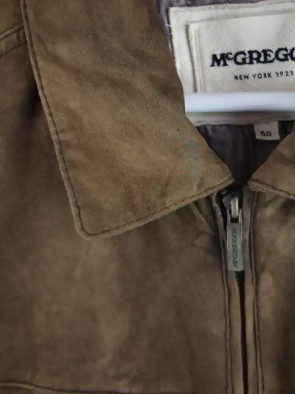 Vintage Lederjacke Braun L – Detailansicht Vorderseite