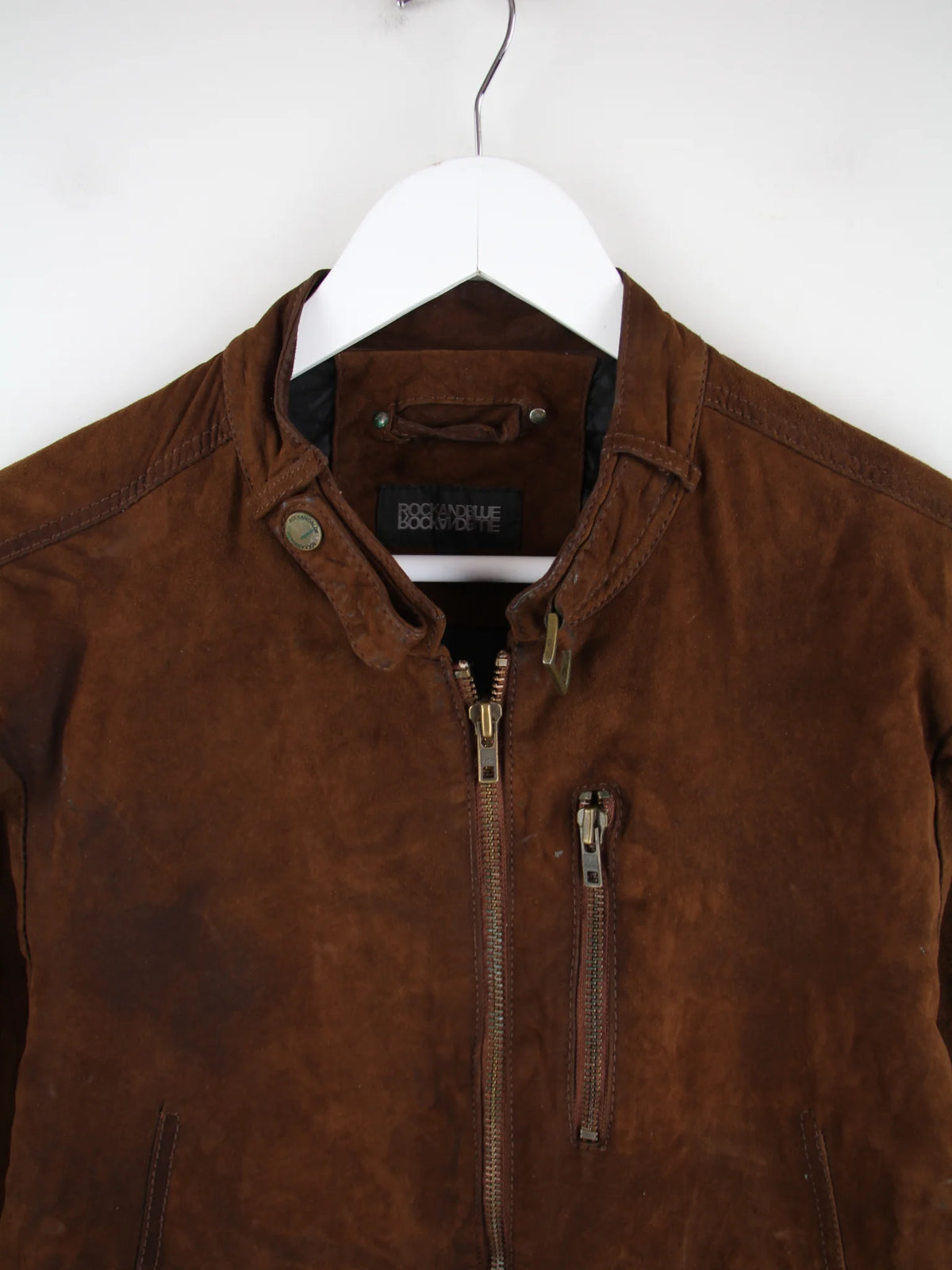 Vintage Lederjacke Braun M – Detailansicht Vorderseite