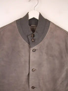 Vintage Lederjacke Grau L – Detailansicht Vorderseite