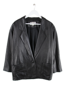 Vintage Lederjacke Schwarz L – Vorderseite