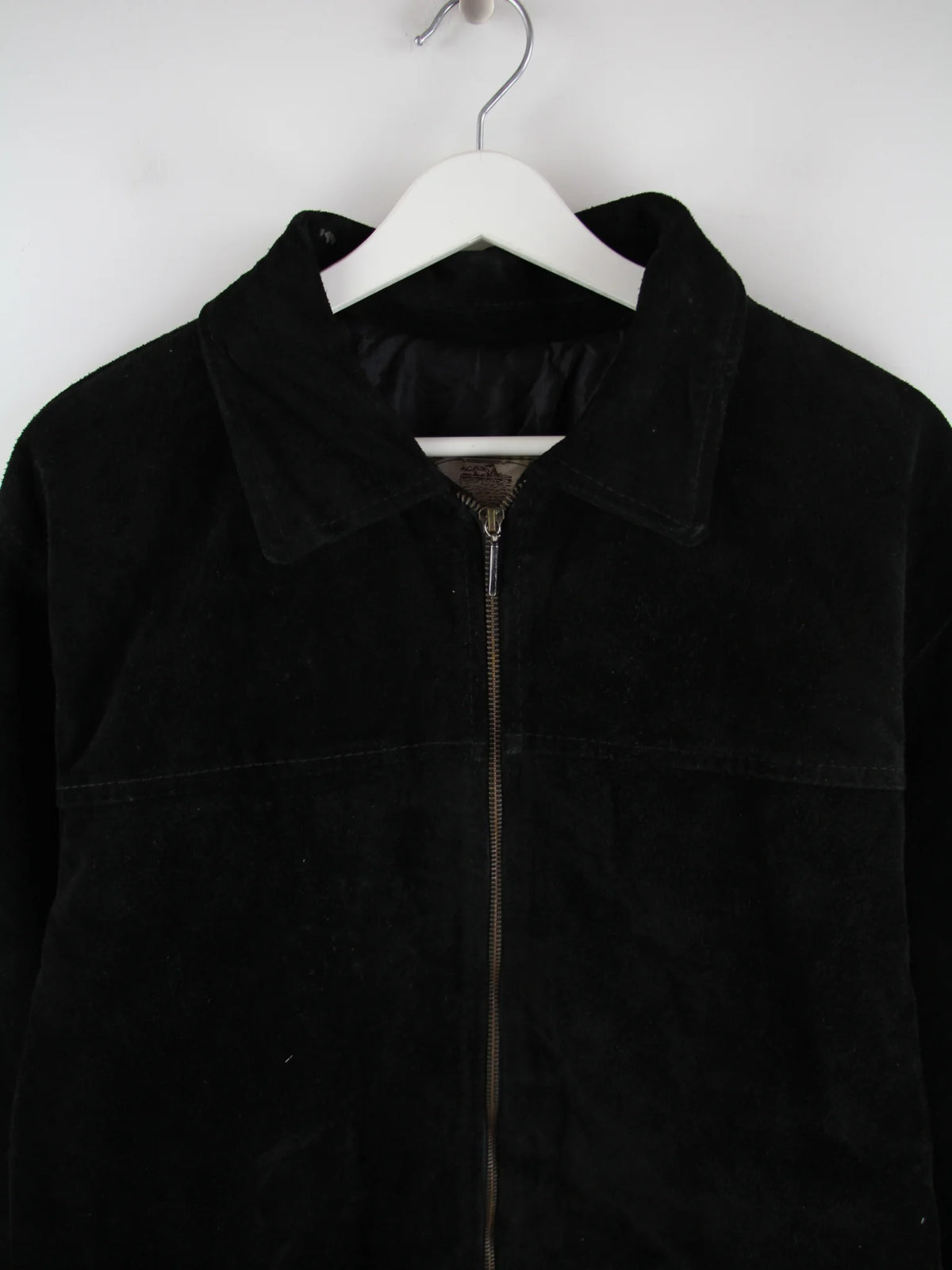 Vintage Lederjacke Schwarz XL – Detailansicht Vorderseite