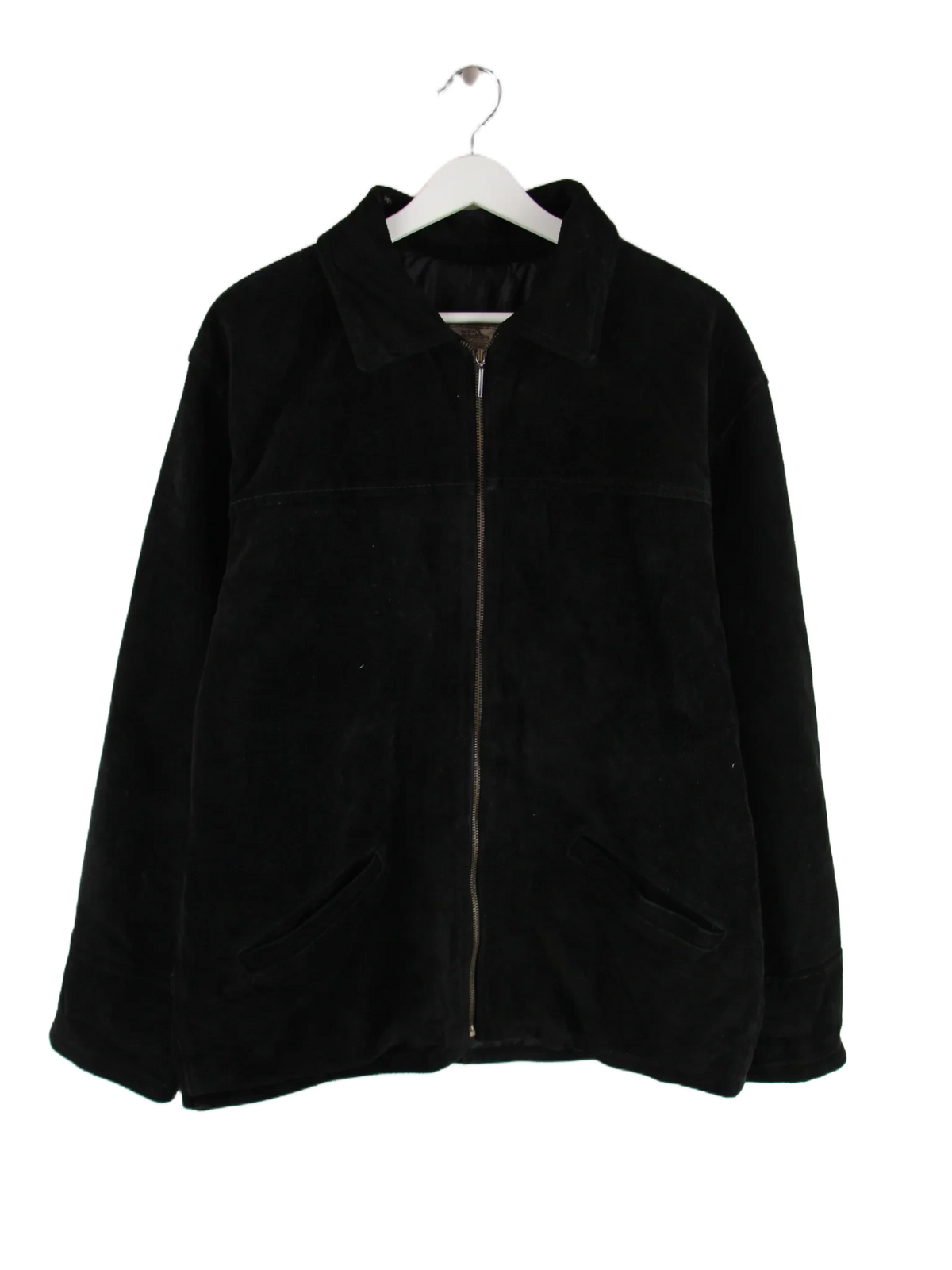 Vintage Lederjacke Schwarz XL – Vorderseite