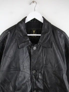 Vintage Lederjacke Schwarz XL – Detailansicht Vorderseite