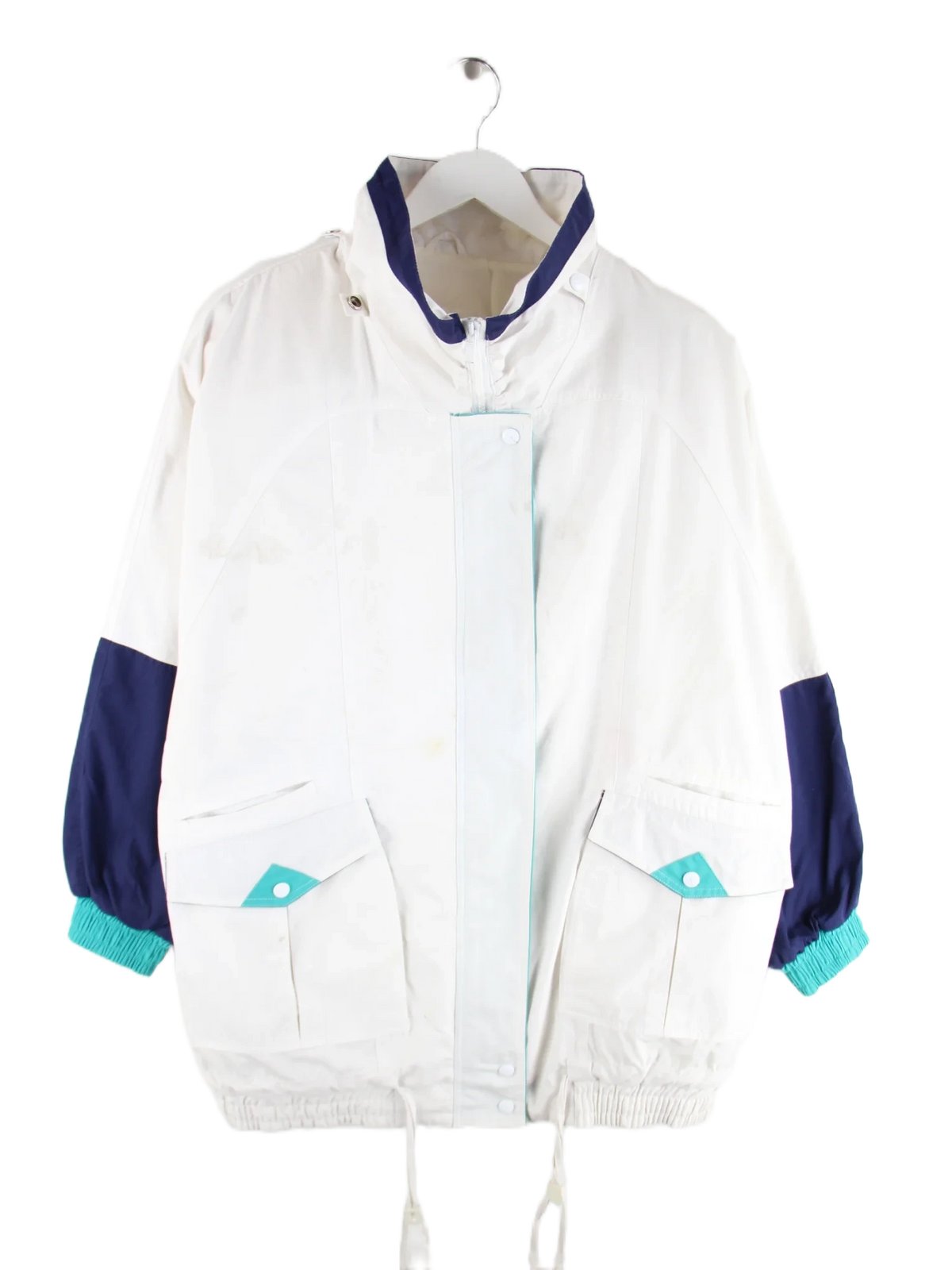 Vintage Leichte Jacke Weiß M – Vorderseite