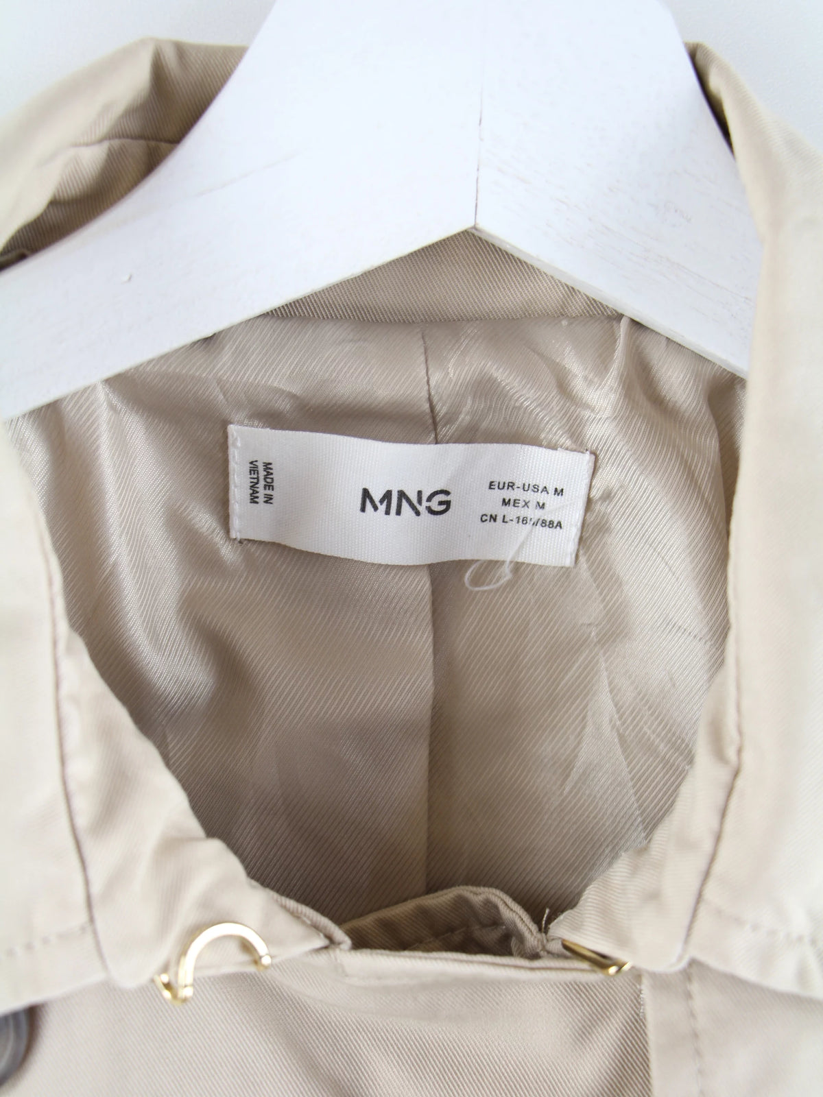 Vintage Mantel Beige M – Etikett