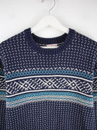 Vintage Pullover Blau L – Detailansicht Vorderseite