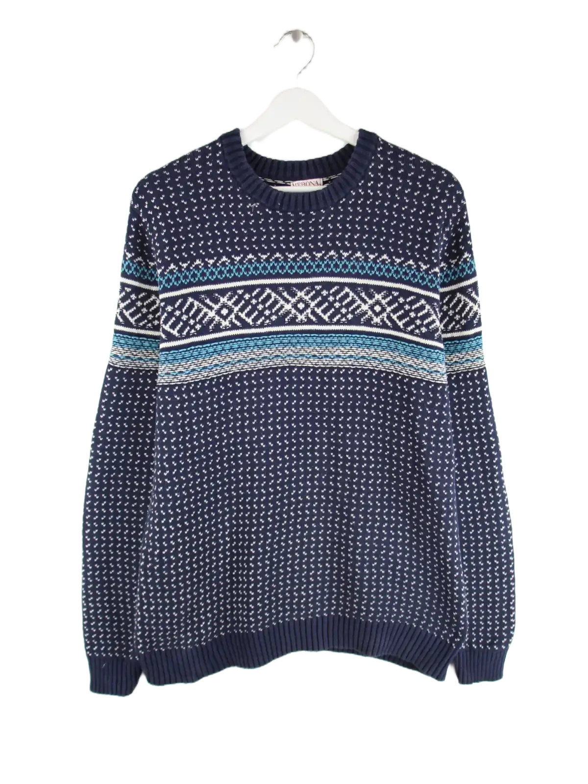 Vintage Pullover Blau L – Vorderseite