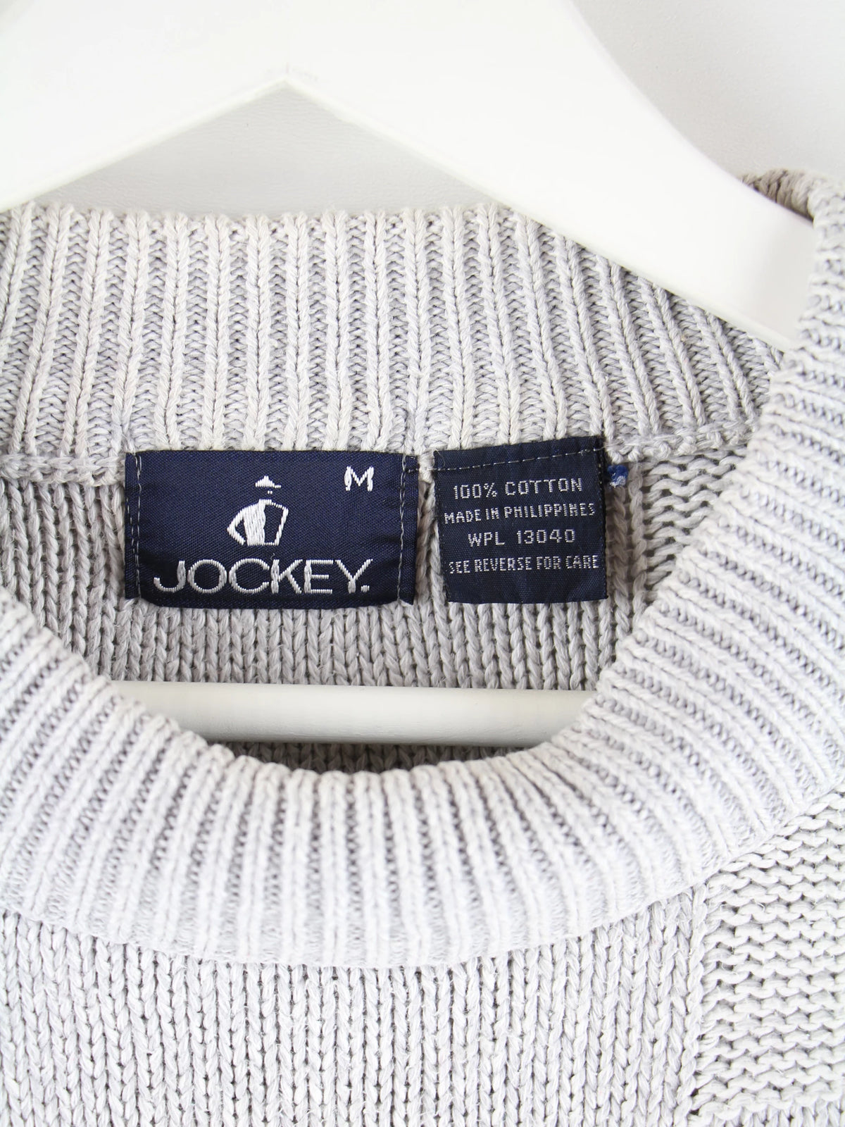 Vintage Pullover Grau M – Etikett
