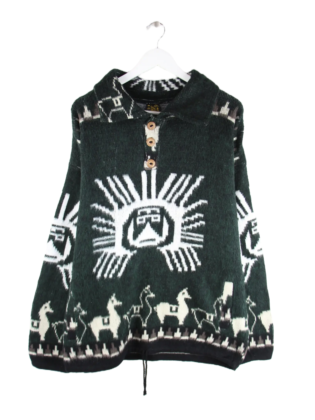 Vintage Pullover Grün 3XL – Vorderseite