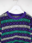 Vintage Pullover Mehrfarbig L – Detailansicht Vorderseite