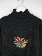Vintage Pullover Schwarz S – Detailansicht Vorderseite