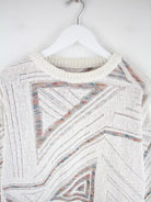 Vintage Pullover Weiß XL – Detailansicht Vorderseite
