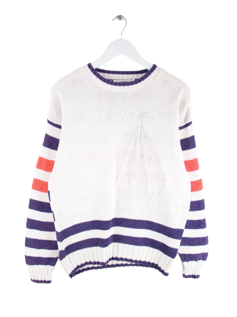 Vintage Pullover Weiß M – Vorderseite