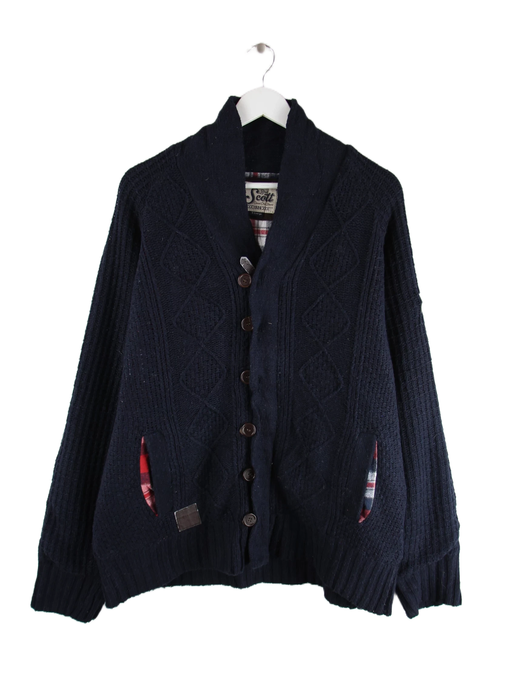 Vintage Strickjacke Blau XL – Vorderseite