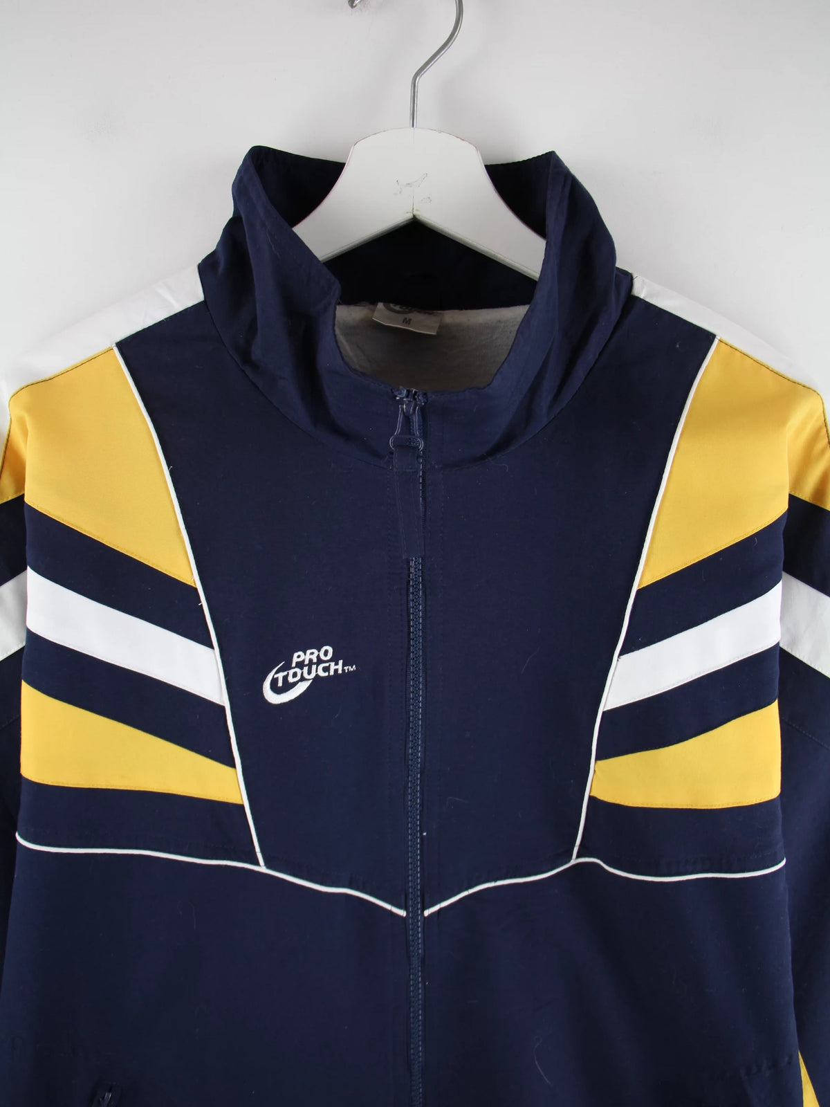 Vintage Trainingsjacke Blau M – Detailansicht Vorderseite