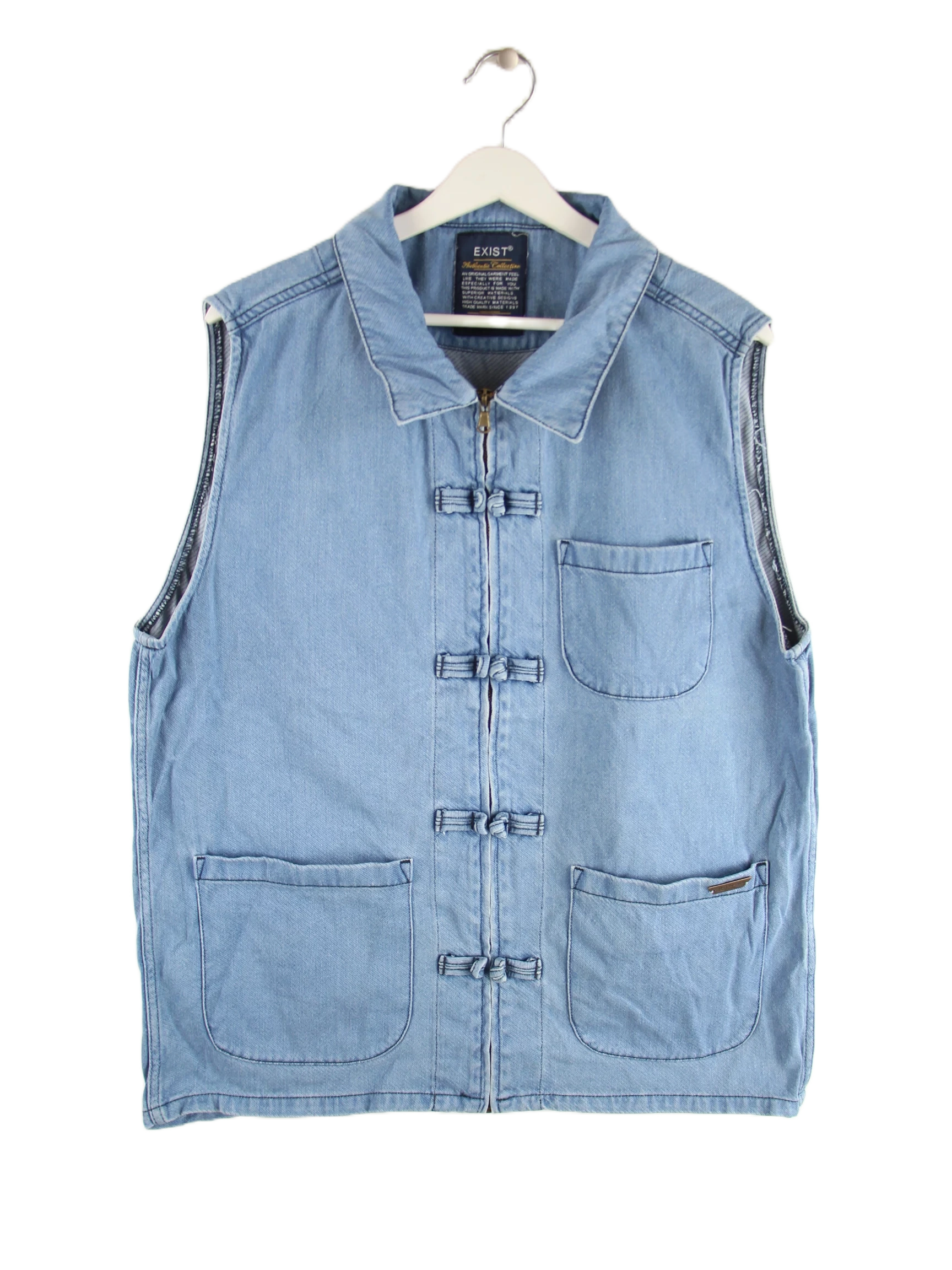 Vintage Weste Blau XXL – Vorderseite