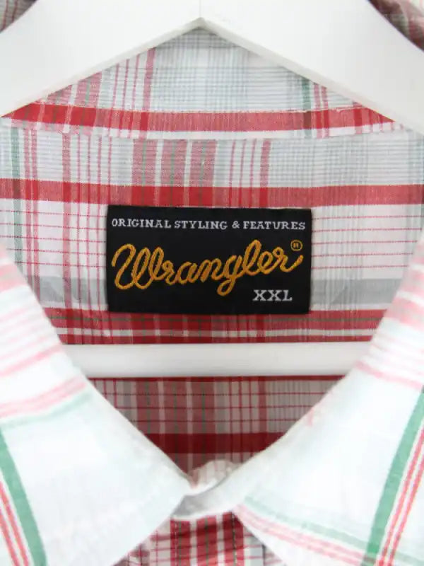 Wrangler Freizeit Hemd Weiß XXL – Etikett