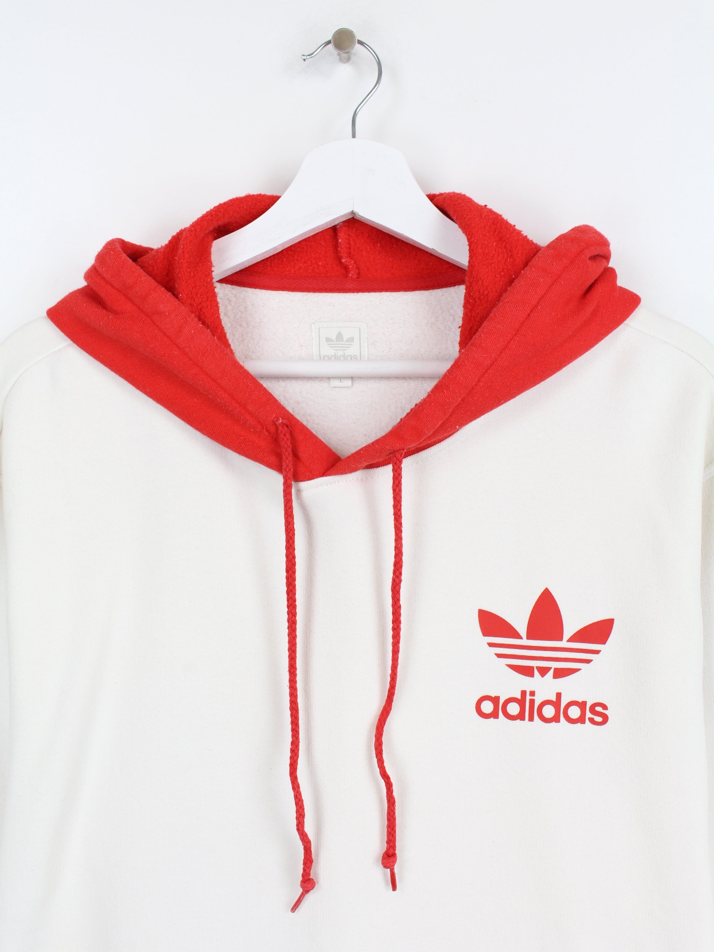 Red and white adidas sweatshirt sale