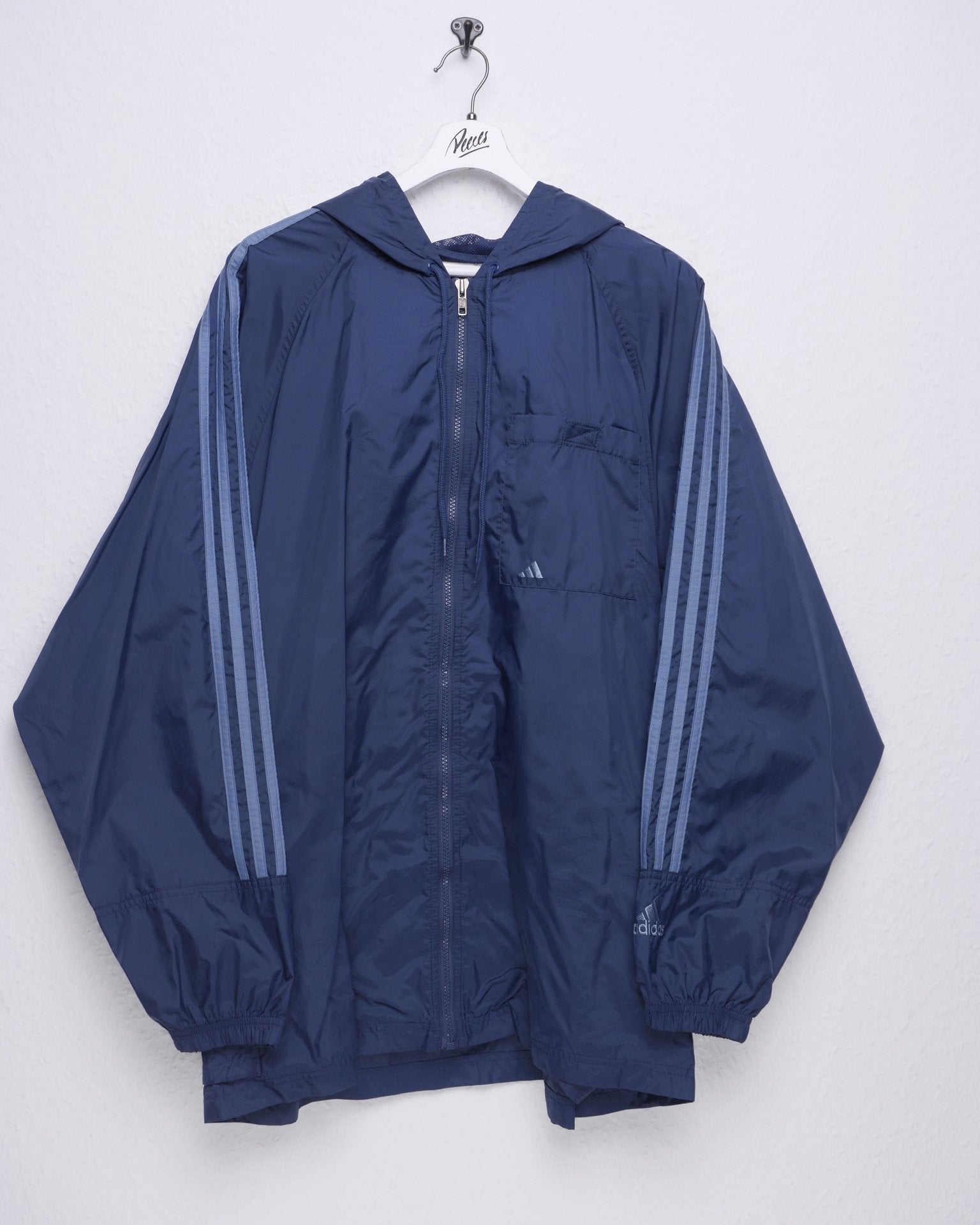 Adidas big embroidered Logo blue Vintage Track Jacke - Peeces