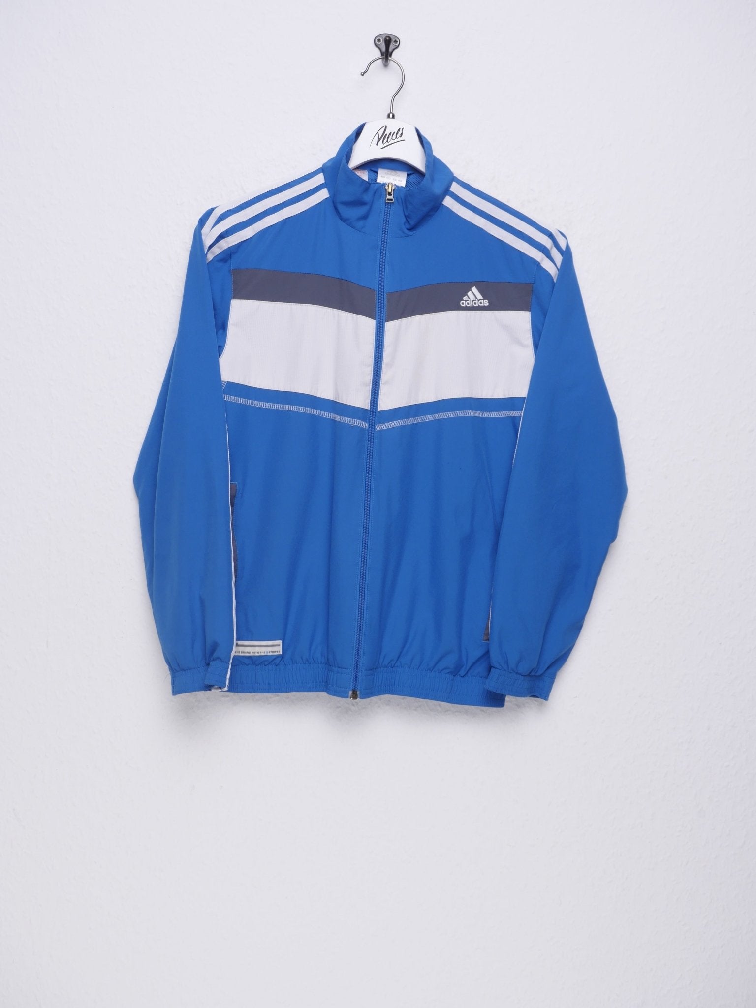 Adidas embroidered Logo blue Track Jacke - Peeces
