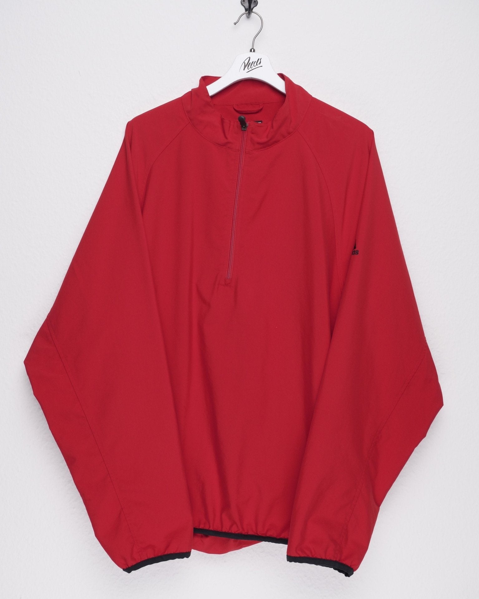 adidas embroidered Logo red Half Zip Jersey Sweater - Peeces