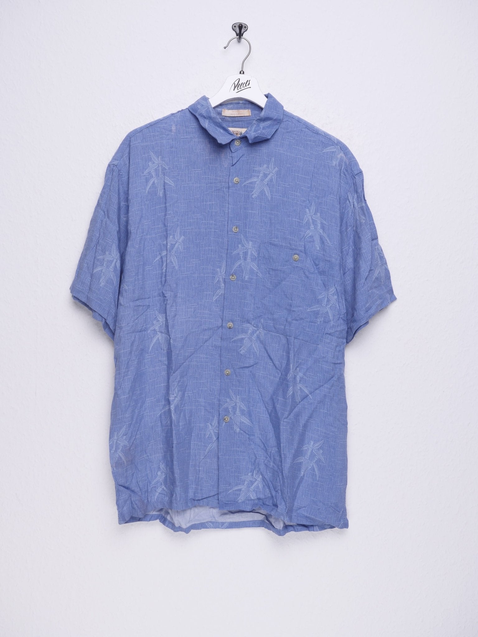 Blue Vintage Hawaii Pattern Kurzarm Hemd - Peeces
