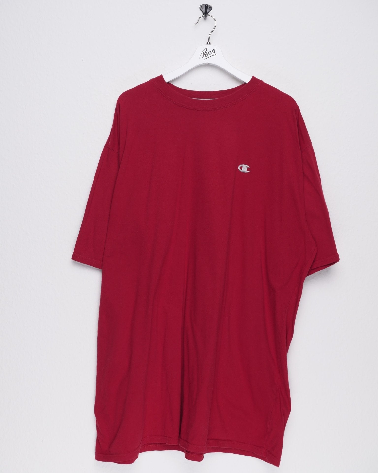 champion embroidered Logo red basic Shirt - Peeces
