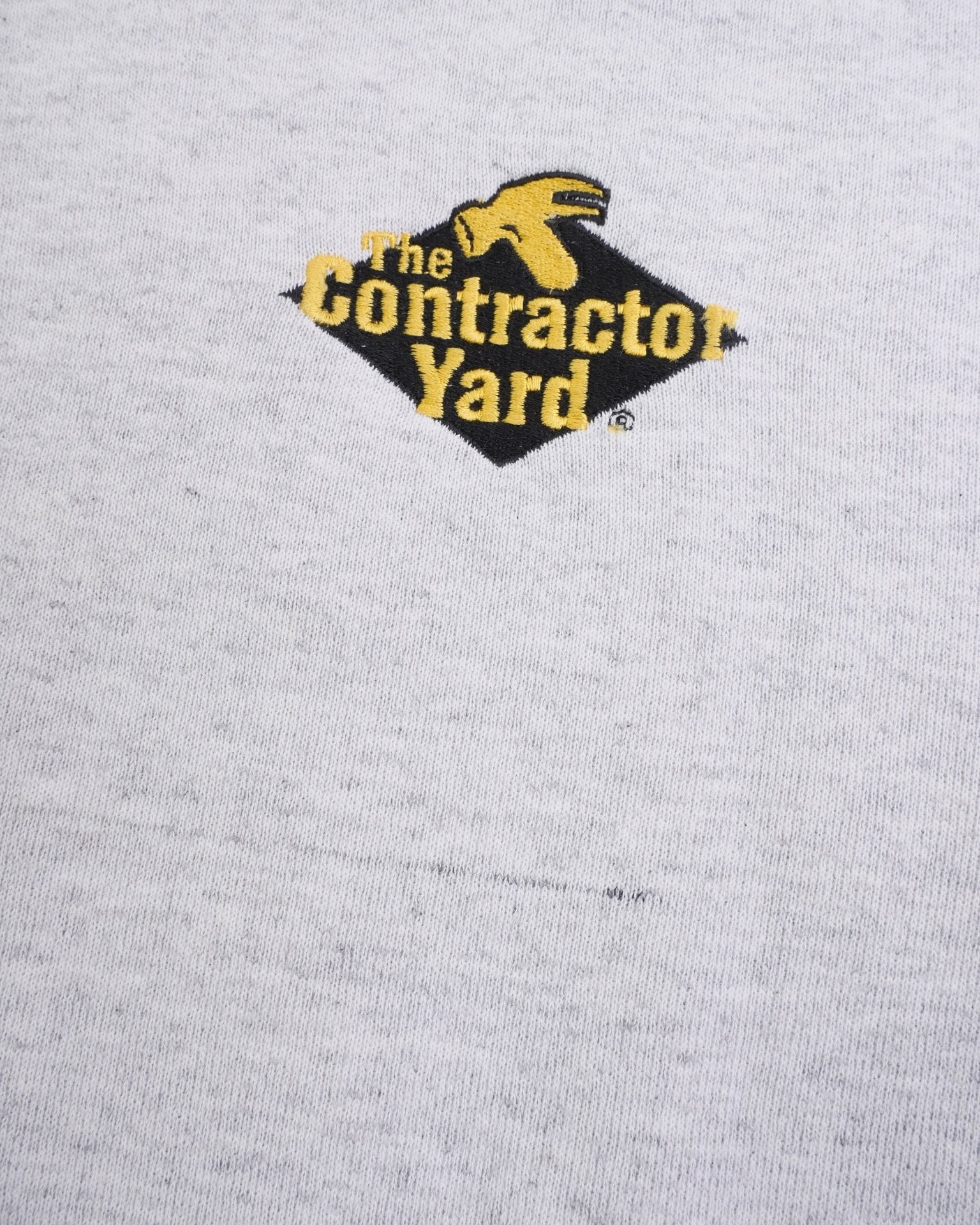 embroidered Logo 'the contractor yard' oversized grey Sweater - Peeces